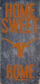 Texas Longhorns Wood Sign - Home Sweet Home 6"x12"