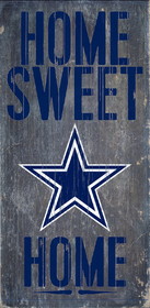 Dallas Cowboys Wood Sign - Home Sweet Home 6"x12"