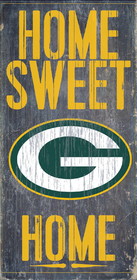 Green Bay Packers Wood Sign - Home Sweet Home 6"x12"