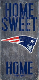 New England Patriots Wood Sign - Home Sweet Home 6"x12"