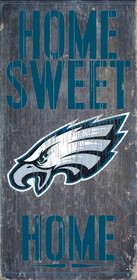 Philadelphia Eagles Wood Sign - Home Sweet Home 6"x12"