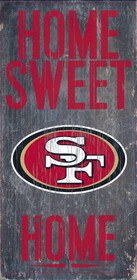 San Francisco 49ers Wood Sign - Home Sweet Home 6"x12"