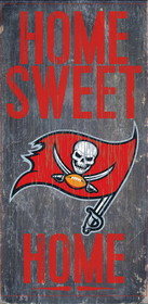 Tampa Bay Buccaneers Wood Sign - Home Sweet Home 6"x12"