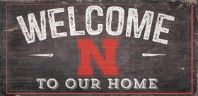 Nebraska Cornhuskers Sign Wood 6x12 Welcome To Our Home Design