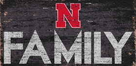 Nebraska Cornhuskers Sign Wood 12x6 Family Design