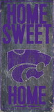 Kansas State Wildcats Wood Sign - Home Sweet Home 6x12