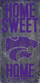 Kansas State Wildcats Wood Sign - Home Sweet Home 6x12