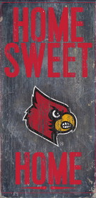 Louisville Cardinals Wood Sign - Home Sweet Home 6x12