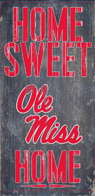 Mississippi Rebels Wood Sign - Home Sweet Home 6x12