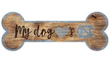 North Carolina Tar Heels Sign Wood 6x12 Dog Bone Shape