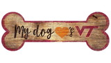 Virginia Tech Hokies Sign Wood 6x12 Dog Bone Shape