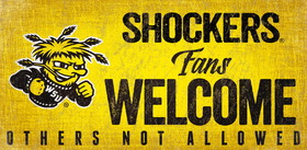 Wichita State Shockers Sign Wood 12x6 Fans Welcome Design