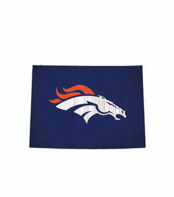 Denver Broncos Sign Wood 12 Inch Team Color State Shape Design