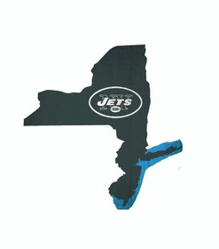 New York Jets Sign Wood 12 Inch Team Color State Shape Design