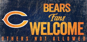 Chicago Bears Wood Sign Fans Welcome 12x6