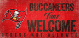 Tampa Bay Buccaneers Wood Sign Fans Welcome 12x6