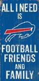 Buffalo Bills Sign Wood 6x12 Football Friends and Family Design Color