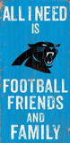 Carolina Panthers Sign Wood 6x12 Football Friends and Family Design Color