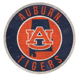 Auburn Tigers Sign Wood 12 Inch Round State Design