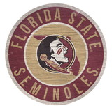 Florida State Seminoles Sign Wood 12 Inch Round State Design