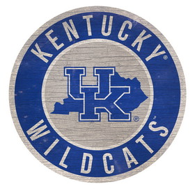 Kentucky Wildcats Sign Wood 12 Inch Round State Design