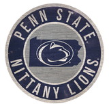 Penn State Nittany Lions Sign Wood 12 Inch Round State Design