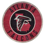 Atlanta Falcons Sign Wood 12 Inch Round State Design
