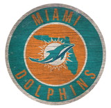 Miami Dolphins Sign Wood 12 Inch Round State Design