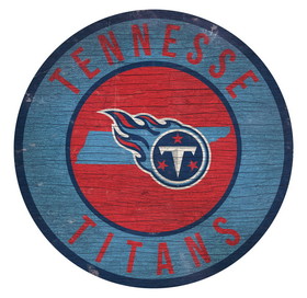 Tennessee Titans Sign Wood 12 Inch Round State Design