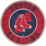 Boston Red Sox Sign Wood 12 Inch Round State Design
