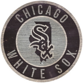 Chicago White Sox Sign Wood 12 Inch Round State Design