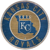 Kansas City Royals Sign Wood 12 Inch Round State Design