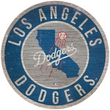 Los Angeles Dodgers Sign Wood 12 Inch Round State Design