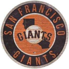 San Francisco Giants Sign Wood 12 Inch Round State Design