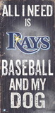 Tampa Bay Rays Sign Wood 6x12 Baseball and Dog Design