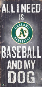 Oakland Athletics Sign Wood 6x12 Baseball and Dog Design