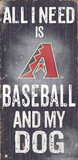 Arizona Diamondbacks Sign Wood 6x12 Baseball and Dog Design