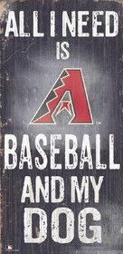 Arizona Diamondbacks Sign Wood 6x12 Baseball and Dog Design