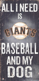 San Francisco Giants Sign Wood 6x12 Baseball and Dog Design