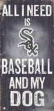 Chicago White Sox Sign Wood 6x12 Baseball and Dog Design