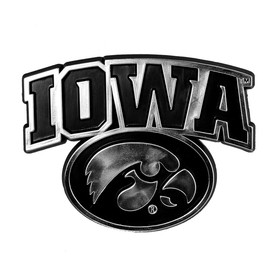 Iowa Hawkeyes Auto Emblem - Silver