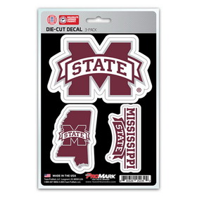 Mississippi State Bulldogs Decal Die Cut Team 3 Pack