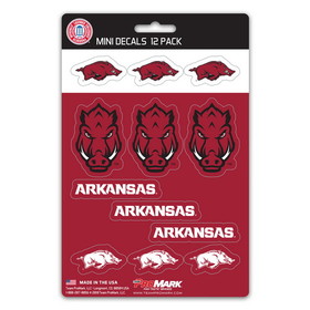 Arkansas Razorbacks Decal Set Mini 12 Pack-