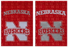 Nebraska Cornhuskers Flag Garden Style Suede Glitter Accented CO