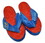 Kansas Jayhawks Slipper - Women Thong Flip Flop - (1 Pair) - L