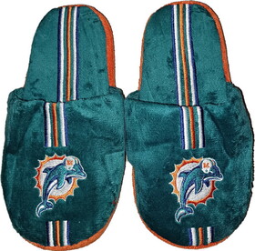 Miami Dolphins Slipper - Youth 8-16 Size 3-4 Stripe - (1 Pair)
