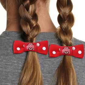 Ohio State Buckeyes Bow Pigtail Holder - (Pre-2014 logo) CO
