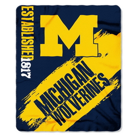 Michigan Wolverines Blanket 50x60 Fleece College Painted Design