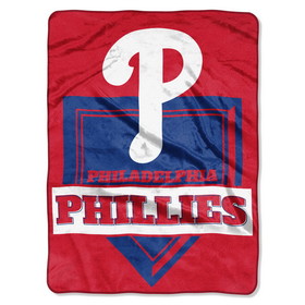 Philadelphia Phillies Blanket 60x80 Raschel Home Plate Design