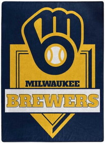 Milwaukee Brewers Blanket 60x80 Raschel Home Plate Design